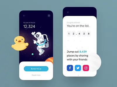 Waiting List for Banking app bank bank account bank app bank card banking bump up business cards chart design system finance app fintech illustration interface number payment share space statistics style guide