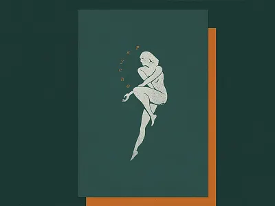 Psyche bold design greek hand drawn illustration ink lettering logo mythology retro typography vector vintage