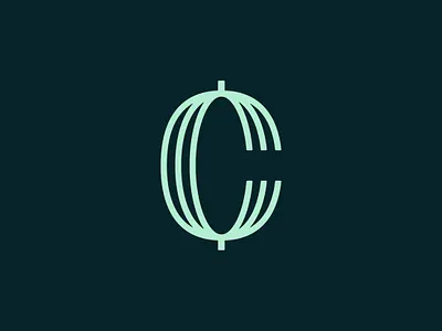 Currency brand branding c calculus coin crypto currency icon logo spin