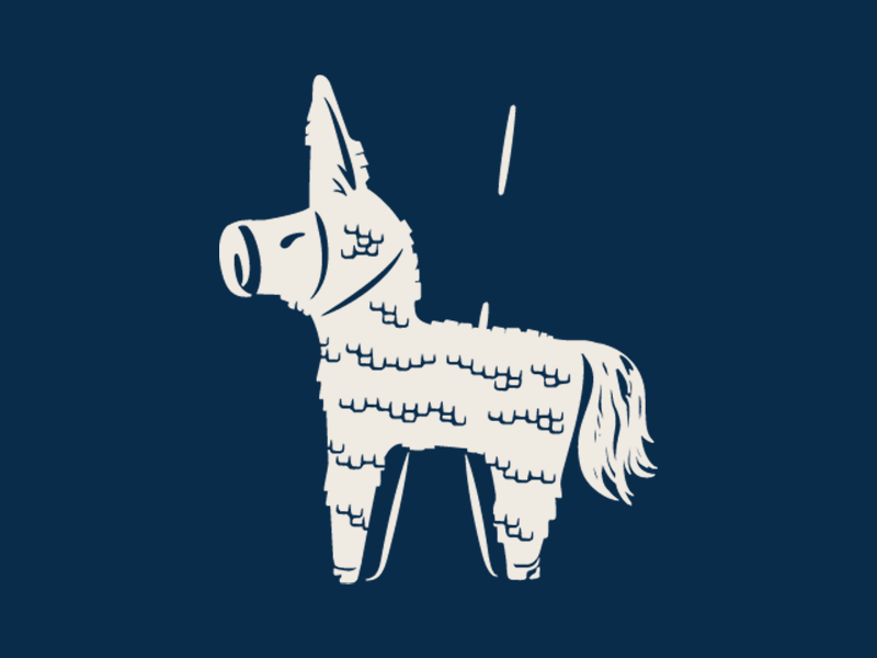 Let's Hang! gif gif animated illustration pinata pun