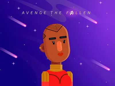 Okoye - Avenge the Fallen avengersendgame blackpanther character design flat design illustration vector marvel okoye