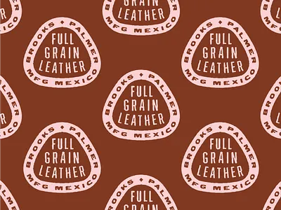 Brooks Palmer Badge badge coastal embossed identity leather logo pattern rough texture west coast