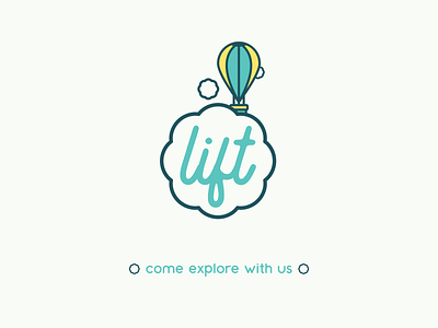 Lift - Daily logo challenge #2 air balloon blue blue and yellow branding cloud dailylogochallenge design icon learning lift logo vector