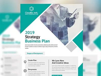 Business Flyer art artistic blue building computer corporate flyer graph