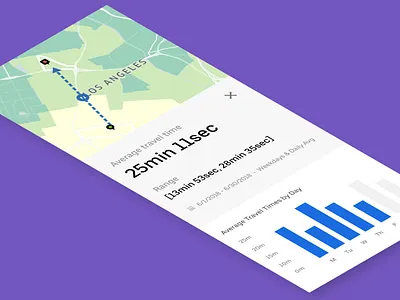 Time Machine - Using Color to Explore Travel Time bar chart data data analysis data visualization graph map map ui time