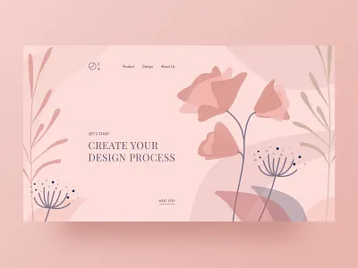 Design Process Creator flowers illustraion pink rose