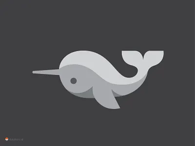 Narwal fish logo mark