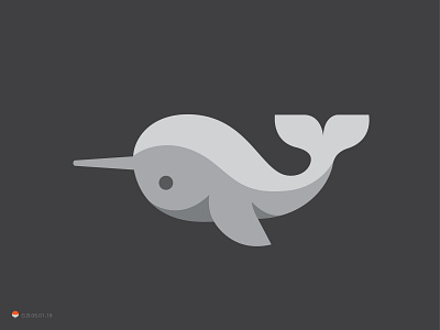 Narwal fish logo mark
