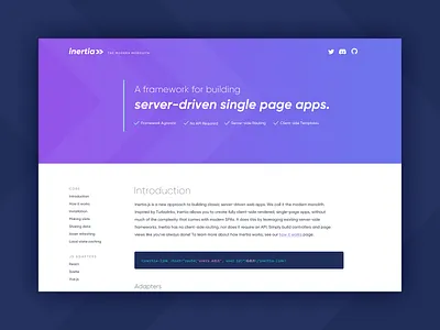 Inertia.js Website framework javascript opensource webdev