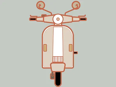 Vespa animation artwork colourfull cute design digitalart flat flatdesign icon illustration illustrator line lineart mbe vector vespa