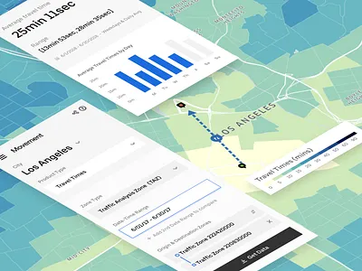 Time Machine - Using Color to Explore Travel Time app data data vis data visualisation data visualization design drop down map map design map ui menu bar picker product design ui