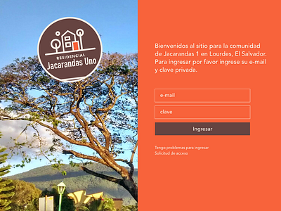 Jacarandas Uno Web form login splash