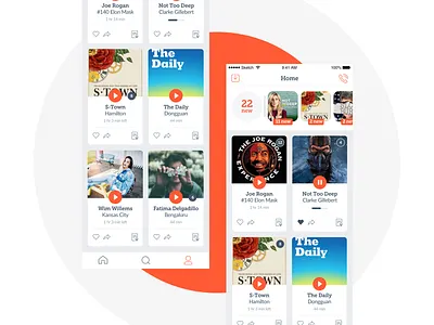 New look at the episode card button card cool design design fresh home icons interface like mobile modern new notification play player player profile podcast sketch ui ux
