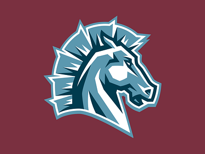 216 Broncos Icon Logo brand bronco design hockey horse identity logo sports vector