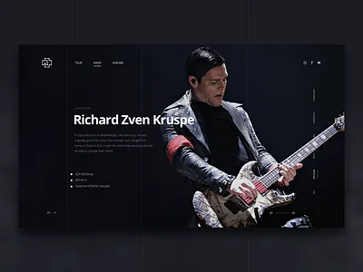 Rammstein - Richard band black metal profile ui web website