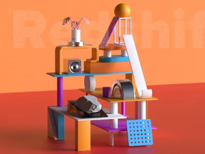 Random 3D composition 3d 3d art cinema 4d composition dribbble primitives