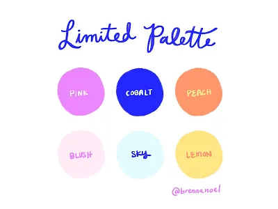Breaking the Block blue color color palette creative block design digital illustration hot pink illustration lemon lettering limited color palette limited palette peach procreate series