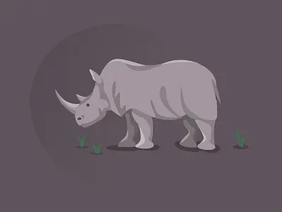 Hopeful Rhino 2d character comic illustration portrait rhinoceros vector