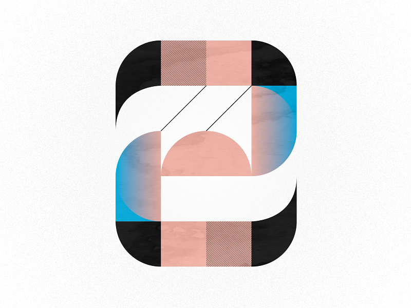 Two 36days 2 36daysoftype benday blue geometric illustration minimal pink simple vector