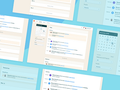 DoneDone 2 • Calendar activity app avatar calendar date deadline empty state filters fun highlight illustration interaction list minimal navigation pastel product tabs webapp webapplication
