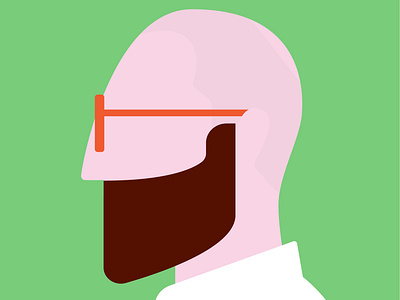 Profile 3 bald beard illustration