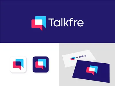 Talkfre logo design app app logo brand identity branding chat design free logo logo mark modern logo speak talk