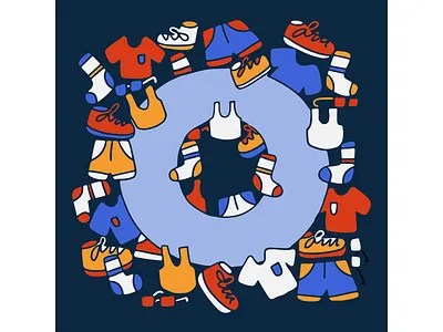 doodled letter O clothes doodle doodle art doodling fun colors illustration letter o letter vector