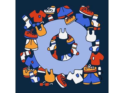 doodled letter O clothes doodle doodle art doodling fun colors illustration letter o letter vector