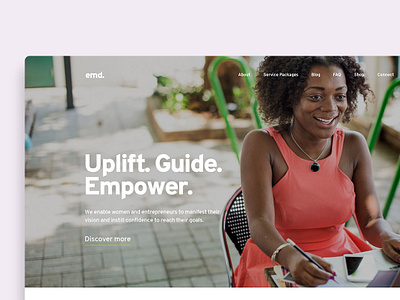 Ema Myers Design, LLC Homepage Concept freelance website graphic designer homepage ui design web design