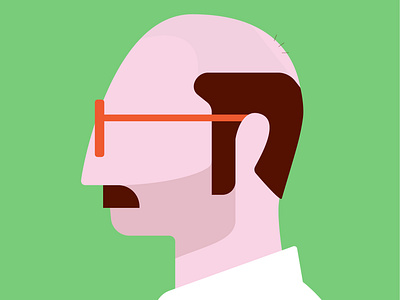 Profile bald illustration office