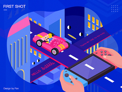 Hello Dribbble illustration