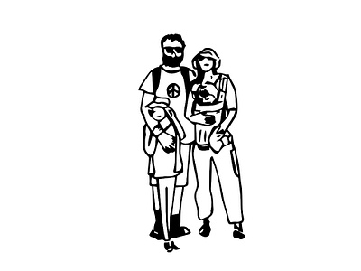 DAN & INBAL & THE KIDS art comfort family family portrait good times graphic art graphic artist graphic design graphic studio home illustration line art love magic moments outdoor relationship together travel trip