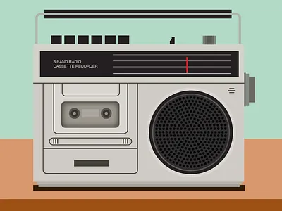 Cassette Jam Reworked Final illustration illustrator obsession radio re design retro simple vector vintage