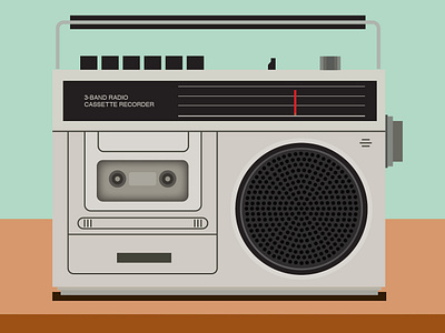 Cassette Jam Reworked Final illustration illustrator obsession radio re design retro simple vector vintage