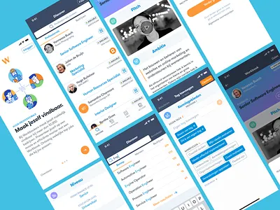 Workbookers mobile screens android app codebridge ionic ios iphone jobs linkedin mobile professional profile search startup tags technical ui ux workbook