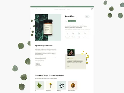 Life Botanics / Rebrand / UX + UI design / Copywriting bottle ecommerce green label label design leaf minimal mockup nature pastel pills plant product shop space supplement vitamin webdesign website white