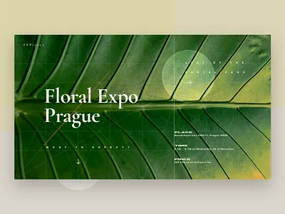 Prague Floral Expo aesthetic agency business creative design expo flat floral flowers golden grid interface meet modern prague praha typography ui ux web web design