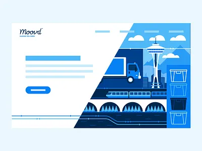 Illustration | Moovd Hero Illustration Test branding color colorful design doodle drawing exploration flat vector freelance illustration illustrator move movers moving seattle vector