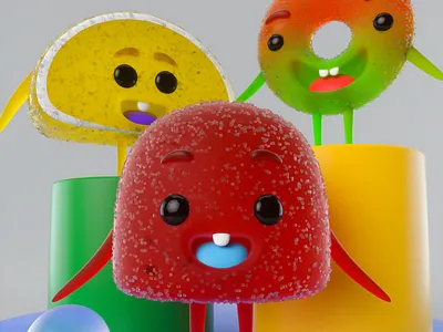 Gomitas 3d 3d art 3d artist animation charactedesign cinema 4d design illustration photoshop render