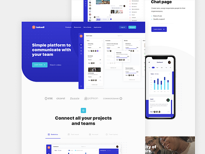 Taskwell Landing Page app dashboard inteface interface design ios landing design landing page task task management task manager tasks ui ux web design