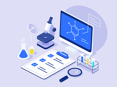 Laboratory concept design flat illustration isometric laboratory medical vector vector art