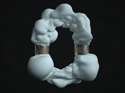 O 36 days of type 3d cinema4d letter model o letter physics soft body texture vertex