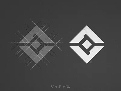 Vatix Protector - Logo Grid grid construction logomark logomarks logos 2d mark symbol marks negative space p logo square symbols trademark icon visual artist v letter