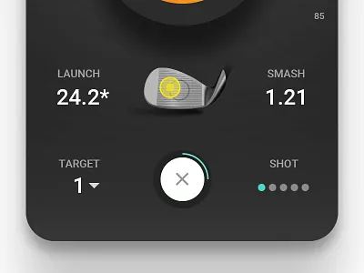 Golf Simulator Target Info Full Bottom golf ios mobile mobile app sketch sports ui ux vector