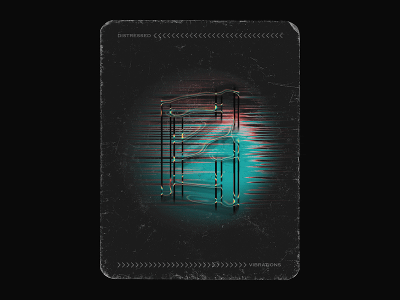 DISTRESSED VIBRATIONS - "An album cover concept art" album cover art art art direction concept art design inpiration glitch effect good design graphic deisgn mockup design motion art motion graphic music album poster a day poster art poster design type art type design typography animation visual art