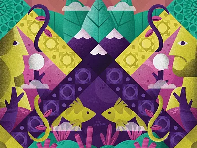 Tak Ada Sesuatu yang Baru Dibawah Matahari character color design diversity earth fish human illustration indonesia love purple strange surealism vector