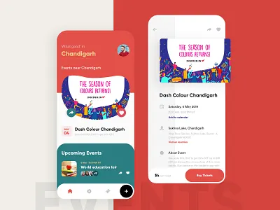 Events App Design app branding clean color concept creative dark design events app gradients illustration interface ios mobile modern trending typography uiux