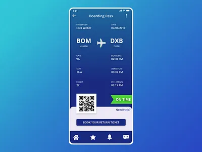 Daily UI Challenge #024 Boarding Pass application boarding pass colors daily ui daily ui 024 daily ui challenge ui user experience user interface ux vibrant