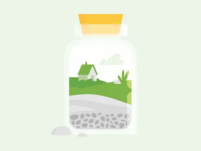 Plan De Travail 3 flat illustration plant terrarium