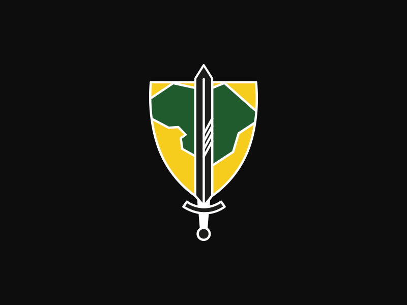 Logo for the Professional Union brand guard icon identity lithuania logo logo 2d logotype mark shield sword vector